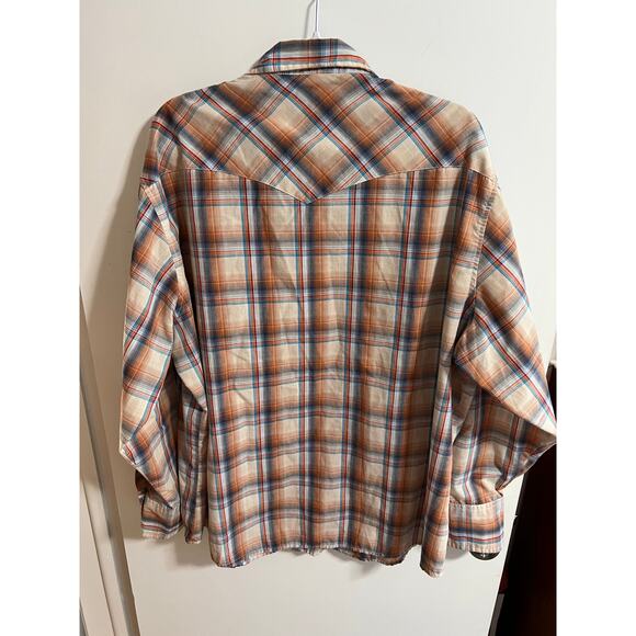 Wrangler Men’s Long Sleeve Plaid Snap Shirt Sz XXL - Picture 2 of 5